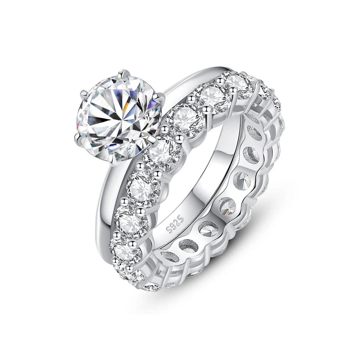 Moissanite Diamond Double Ring Set S925 Sterling Silver Engagement Ring for Women Bridal Moissanite Rings Jewelry
Moissanite Diamond Double Ring Set S925 Sterling Silver Engagement Ring for Women Bridal Moissanite Rings Jewelry