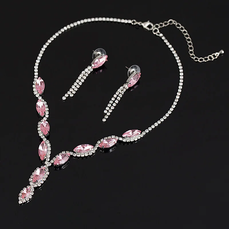 Wholesale Fashion Rhinestones Bridal Jewelry Set 8 colors gemstones Classic Necklace Earrings Set Wedding Jewelry Set
Wholesale Fashion Rhinestones Bridal Jewelry Set 8 colors gemstones Classic Necklace Earrings Set Wedding Jewelry Set
