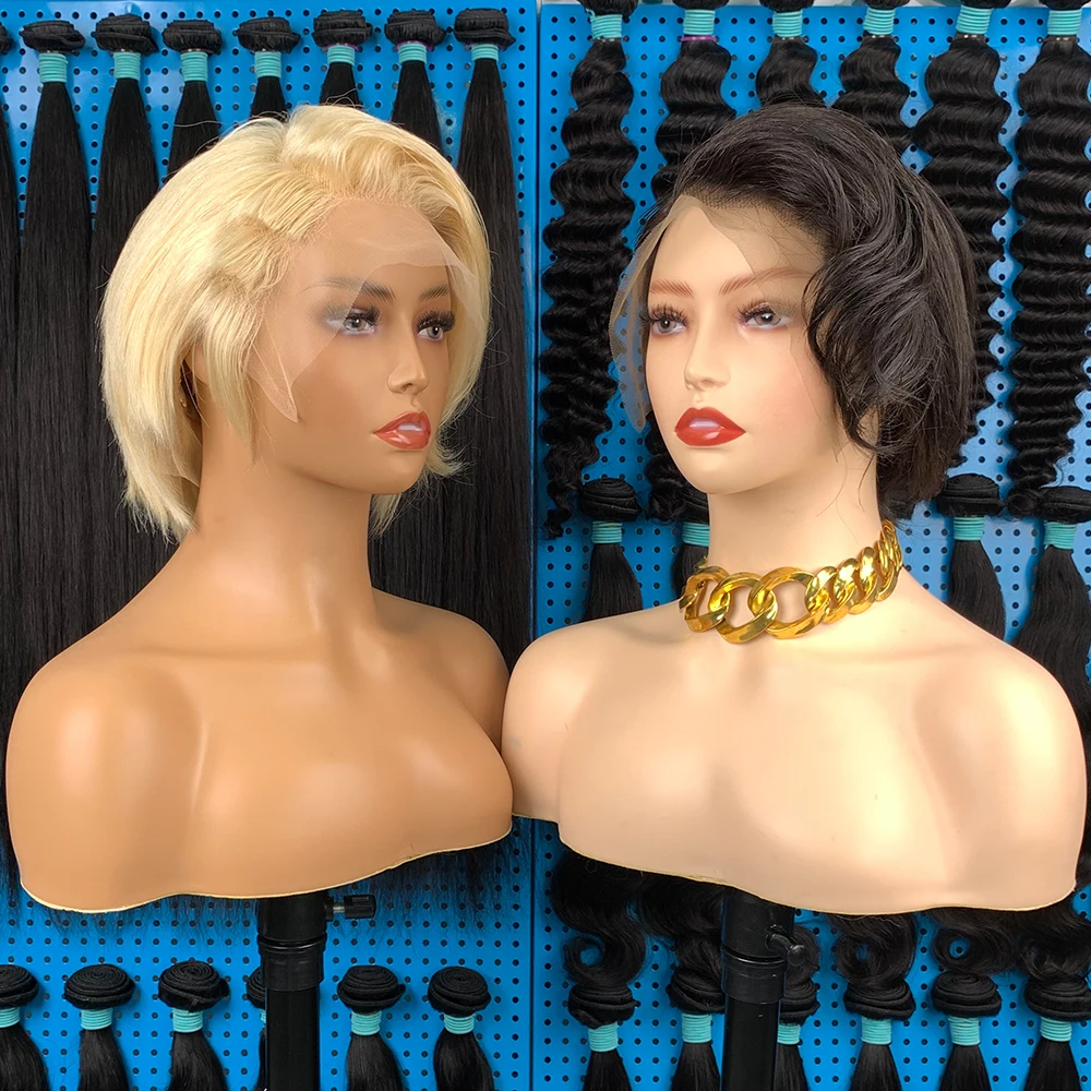 13x6 13x4 Short Pixie Cut Bob Lace Front Wigs Natural Brazilian 613Human Hair Wigs For Women Pixie Cut Lace Part Wig
13x6 13x4 Short Pixie Cut Bob Lace Front Wigs Natural Brazilian 613Human Hair Wigs For Women Pixie Cut Lace Part Wig