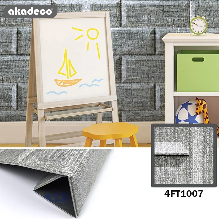 akadeco hot selling rose color waterproof anti-collision interior decoration bedroom children's room XPE 3D wall sticker