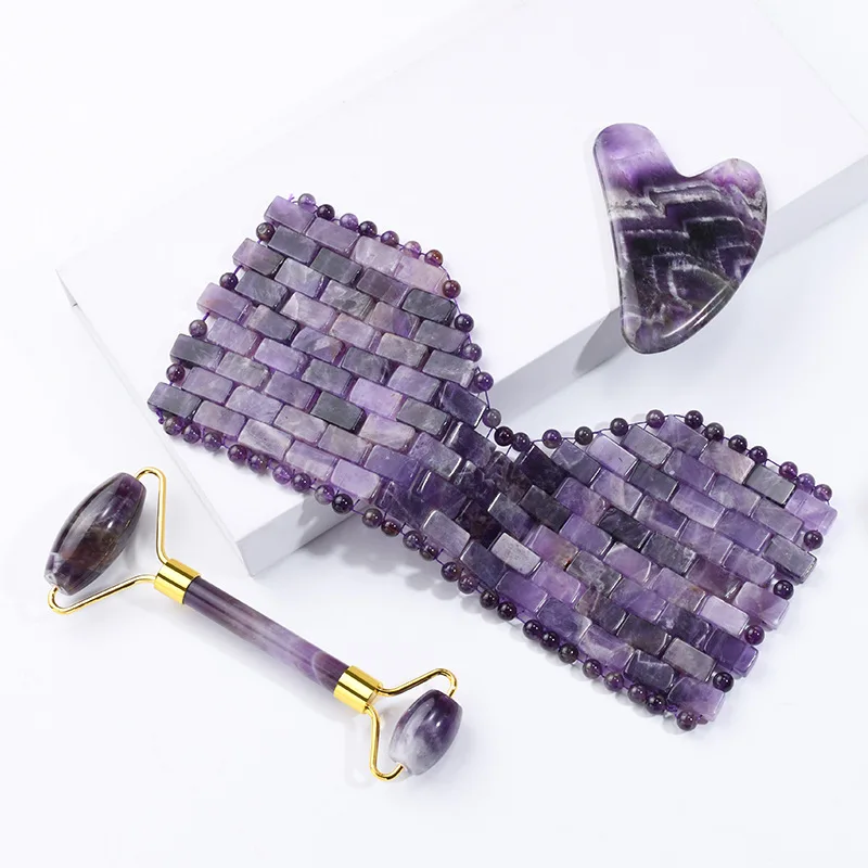 Help Essential oils infused Gemstones Amethyst Purple Crystal Eye Cover Jade Roller Guasha Kit
Help Essential oils infused Gemstones Amethyst Purple Crystal Eye Cover Jade Roller Guasha Kit