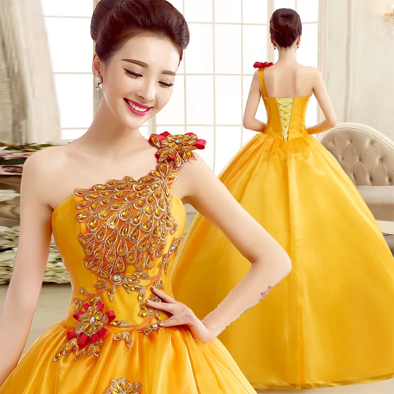 Lace Up Back Floor Length Ball Gown Yellow Long Evening Dress Wedding Dress Party Gown, As shown
Lace Up Back Floor Length Ball Gown Yellow Long Evening Dress Wedding Dress Party Gown, As shown