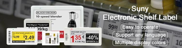 Étiquettes de prix numériques Eink avec étiquette d'étagère électronique à affichage LCD