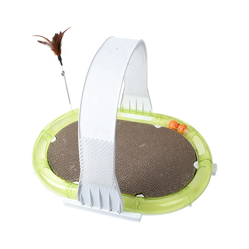 Multi-function cat activity scratching board interesting interactive toy with feather, Can be customized
Multi-function cat activity scratching board interesting interactive toy with feather, Can be customized