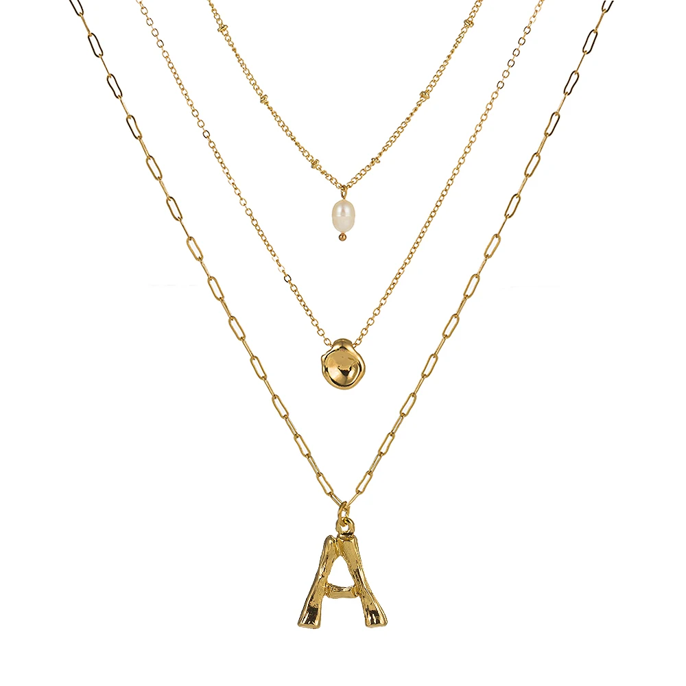 Vintage Style Gold Plated Letter Pendant With Freshwater Pearl Layered Necklace Jewelry
Vintage Style Gold Plated Letter Pendant With Freshwater Pearl Layered Necklace Jewelry