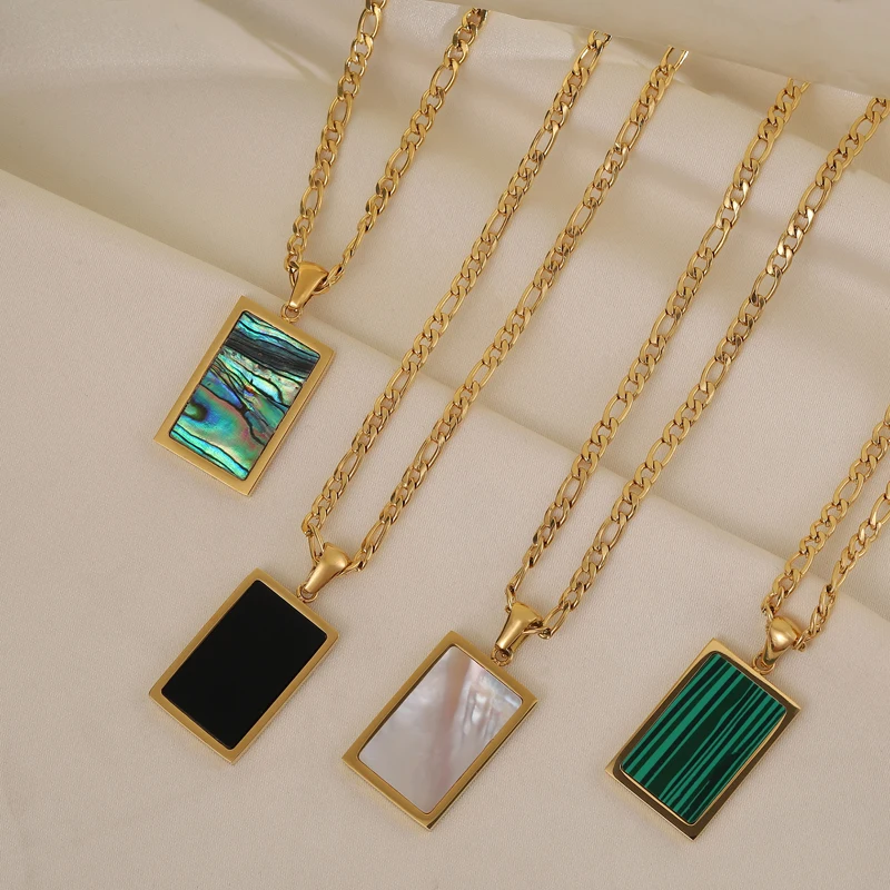 Fashion Jewelry Wholesale Colorful White Shell Necklace Rectangle Pendant Necklace Stainless Steel Necklace
Fashion Jewelry Wholesale Colorful White Shell Necklace Rectangle Pendant Necklace Stainless Steel Necklace