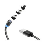 Hot Sell Nylon Braided Magnetic Data Charging Cable Micro Type-C Lightning 3 in 1 Fast Charge Cable