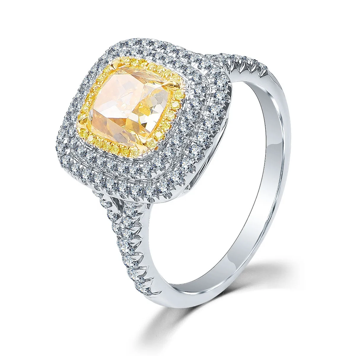 Fashion 925 Sterling Silver Women Engagement CZ Jewelry 18K Gold Plated Yellow Cubic Zirconia Cushion Halo Wedding Diamond Ring
Fashion 925 Sterling Silver Women Engagement CZ Jewelry 18K Gold Plated Yellow Cubic Zirconia Cushion Halo Wedding Diamond Ring