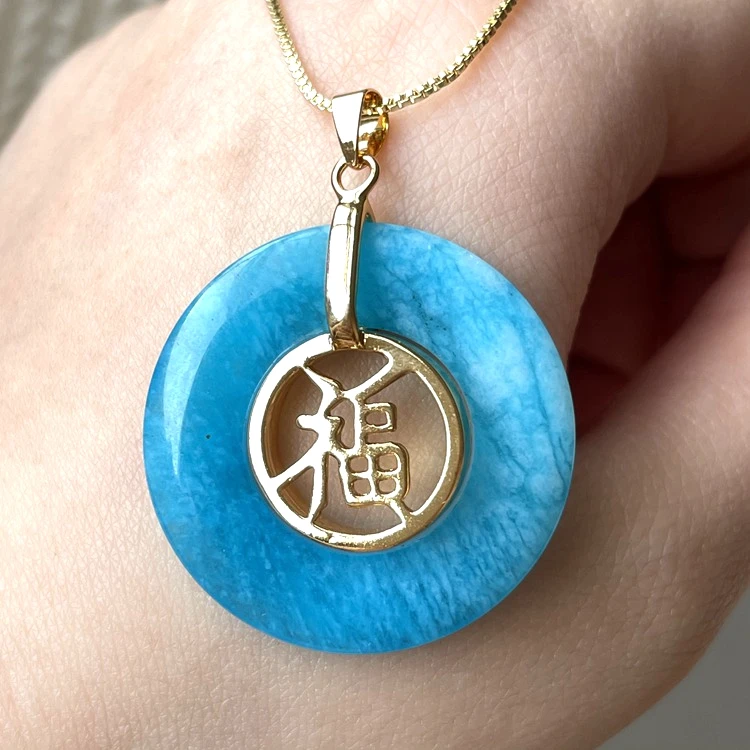 Popular Hand Craft Round Donut Gemstone Necklace Jade Peace Buckle Necklace Classic Jewelry Women
Popular Hand Craft Round Donut Gemstone Necklace Jade Peace Buckle Necklace Classic Jewelry Women