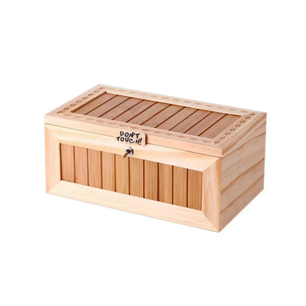 

UCHOME New Arrival Leave Me Alone Box Wooden Useless Box Don't Touch Moddi Useless Box Tiger Toy Gift with Sound