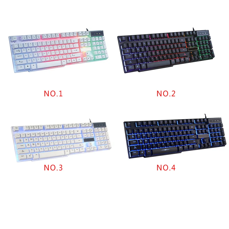 USB Wired Keyboard 3 Color/Rainbow LED Backlit Mechanical Keyboard PC Desktop Laptop Computer Professional Gaming Keyboard, As picture
USB Wired Keyboard 3 Color/Rainbow LED Backlit Mechanical Keyboard PC Desktop Laptop Computer Professional Gaming Keyboard, As picture
