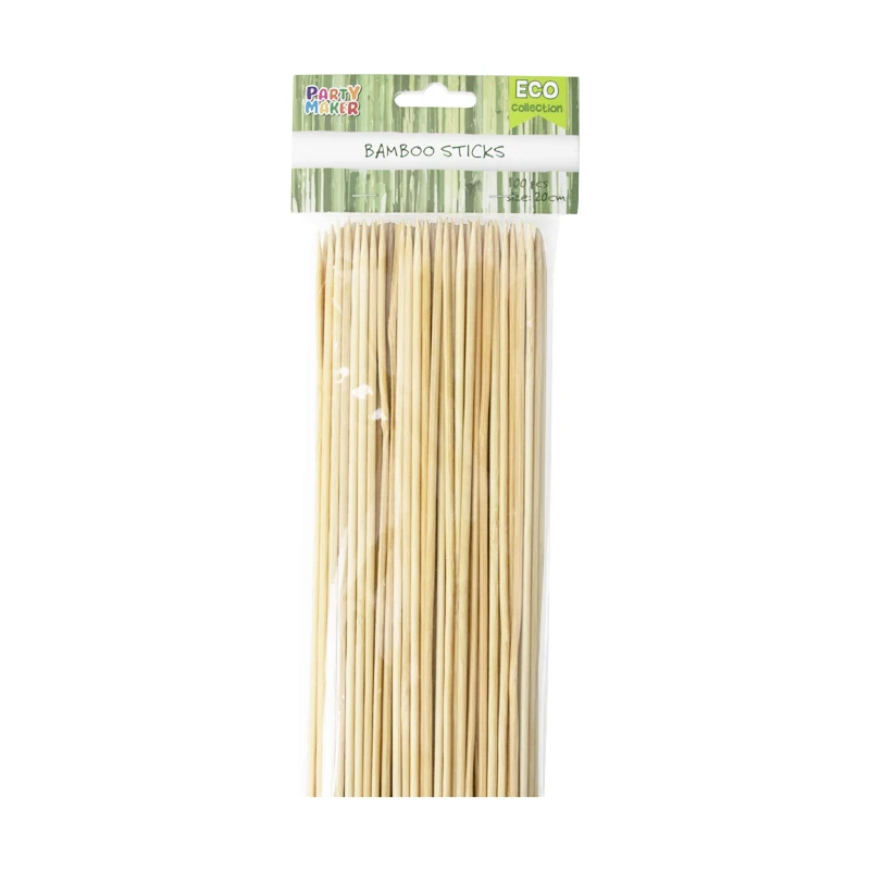 

902160 100pcs 8" 20cm Bamboo Stick Skewer Wooden Barbecue for Grill BBQ Kebab Marshmallow Roasting Fruit Picks