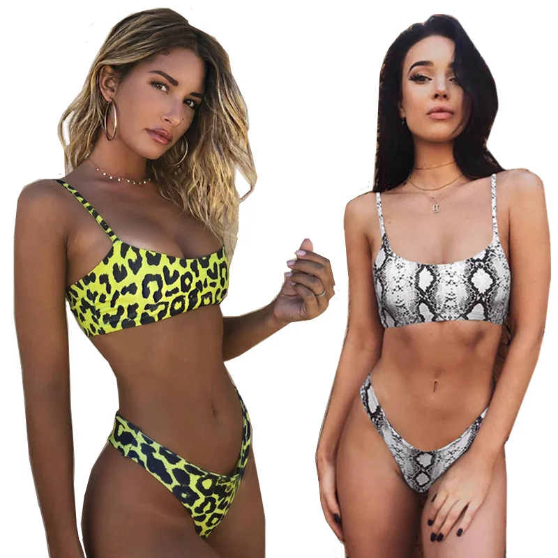 

Snakeskin Swimwear Leopard Bikinis Sexy Biquini Swim Suit Push Up Swimsuit Female Beachwear Swimming Bikini Women