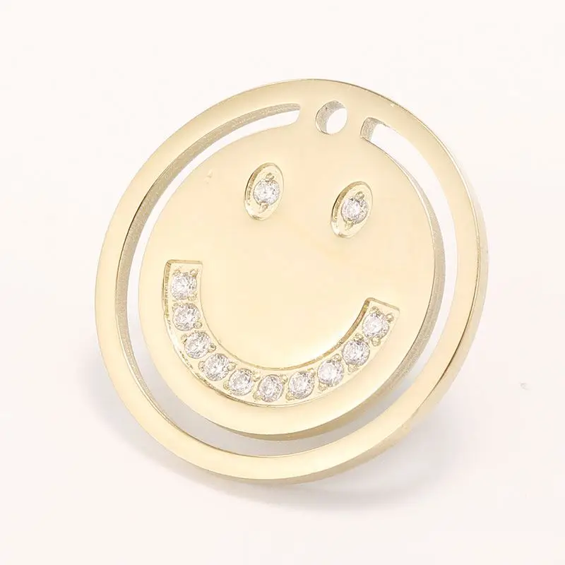 Trending Gold Plated Hollow Smiling Face Stainless Steel Zircon Jewelry Round Necklace Pendant
Trending Gold Plated Hollow Smiling Face Stainless Steel Zircon Jewelry Round Necklace Pendant