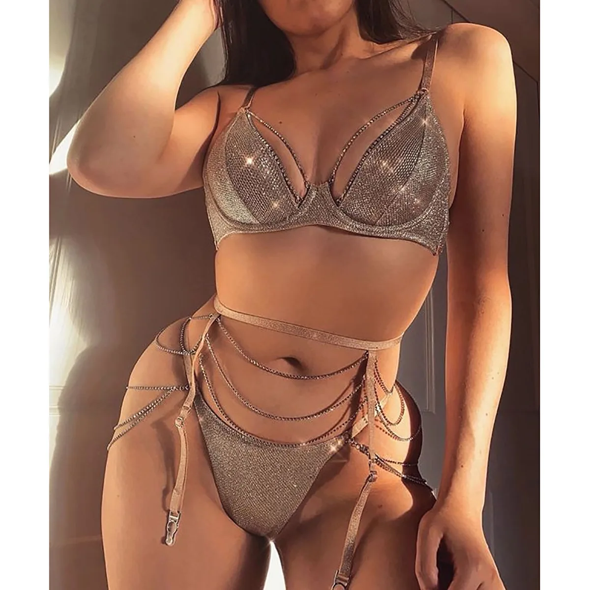 Wholesale factory new girls diamond halter ring gather chest fashion bra and panty sexy underwear lingerie set for women
Wholesale factory new girls diamond halter ring gather chest fashion bra and panty sexy underwear lingerie set for women