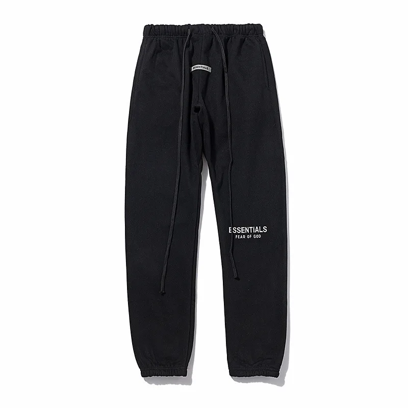 

Oem Heavyweight 2021 Wholesale Jogger Trouser Custom Logo Reflective Printed Fear Of God Essential Casual Stacked Sweatpants Men