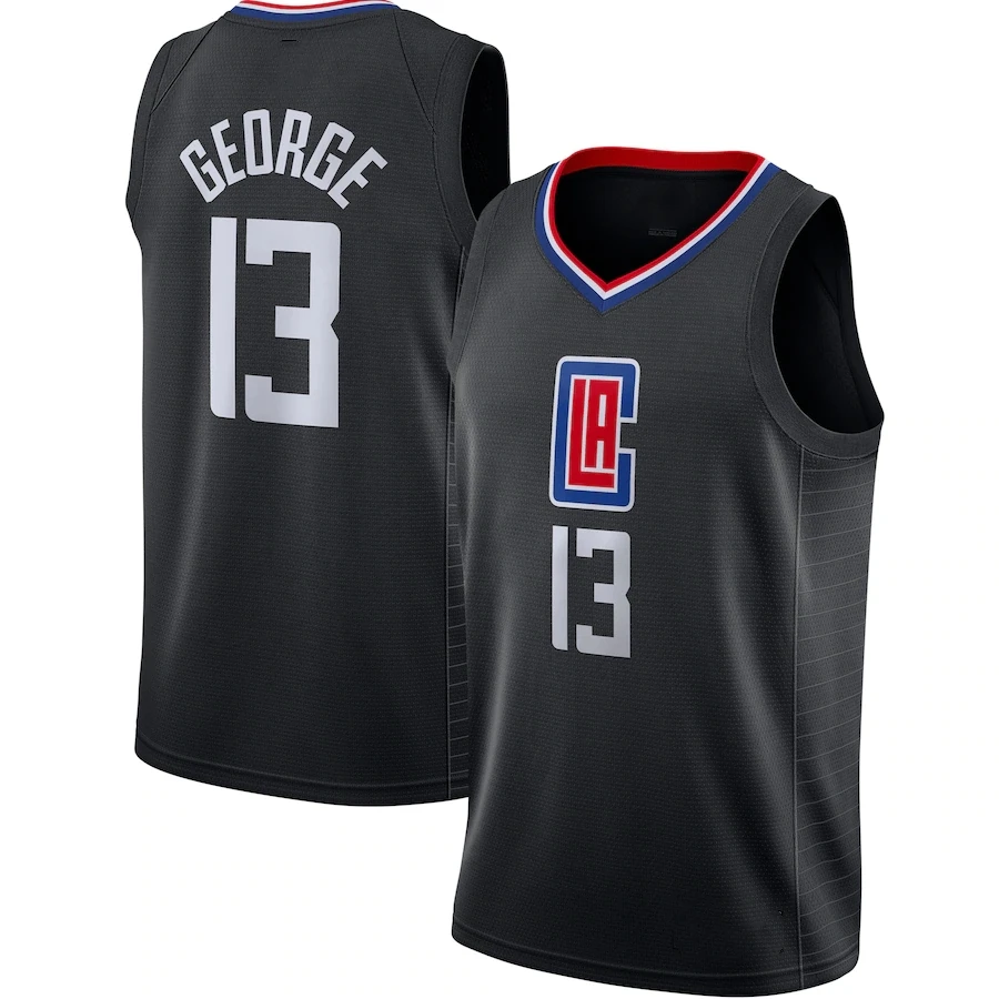 

Men's LA City Edition #13 Paul George #12 Leonard Stitched Basketball Jersey Shorts custom Discount black Clipper uniforms