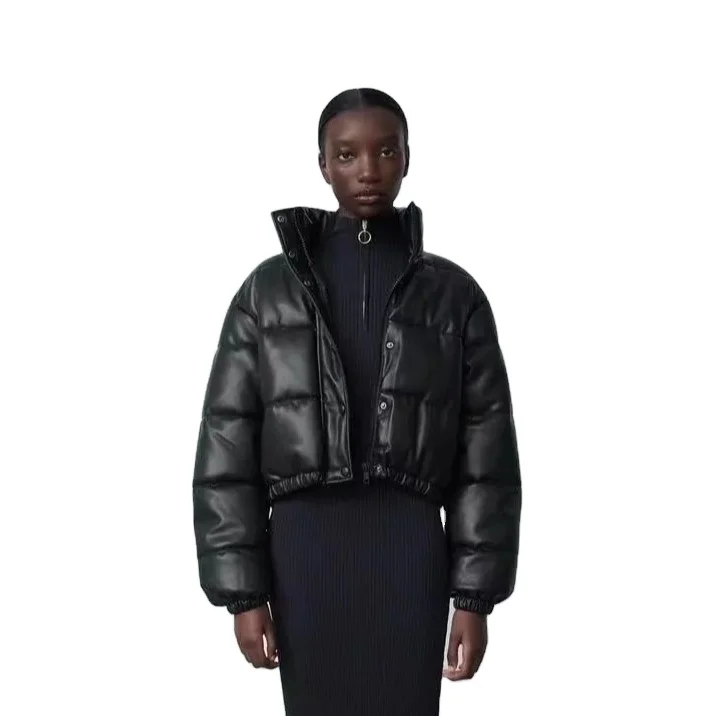 Solid Color Simple Thick Puffer Jacket Long Sleeve Lapel Short Cotton Bubble Leather Coat Winter Woman
Solid Color Simple Thick Puffer Jacket Long Sleeve Lapel Short Cotton Bubble Leather Coat Winter Woman