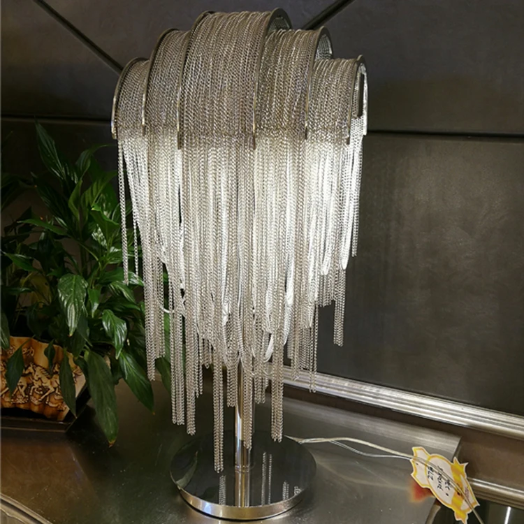 Golden color aluminum chain table lamp led decorative table lamp for bedroom living room