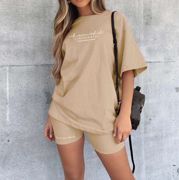 Wholesale Women Two Piece Pants Set Tracksuit Solid Color Two Piece Short Set Women Outfits Short Sleeve Biker Shorts Sets
Wholesale Women Two Piece Pants Set Tracksuit Solid Color Two Piece Short Set Women Outfits Short Sleeve Biker Shorts Sets