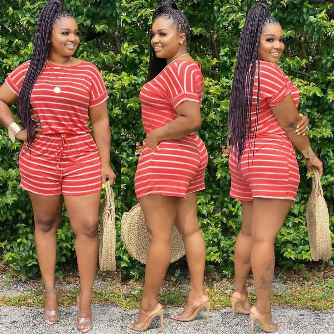 S-5XL plus size woman clothing 2021 summer stripe print women biker short two piece sets
S-5XL plus size woman clothing 2021 summer stripe print women biker short two piece sets