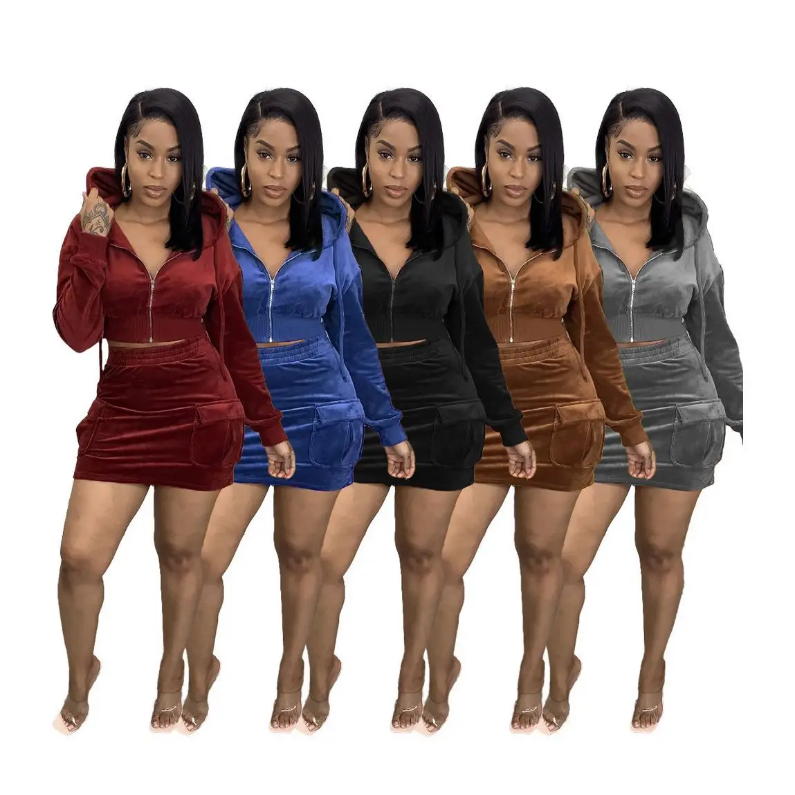 Peluche Jackets For Women 2021 Suit 2 Piece Set Dress Sets Long Sleeve Velvet Velour Tracksuit Leggings Skirt Two Piece Set
Peluche Jackets For Women 2021 Suit 2 Piece Set Dress Sets Long Sleeve Velvet Velour Tracksuit Leggings Skirt Two Piece Set