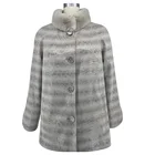Winter warm fashion loose and casual stand collar coat winter women suede mixed cotton jacket plus size