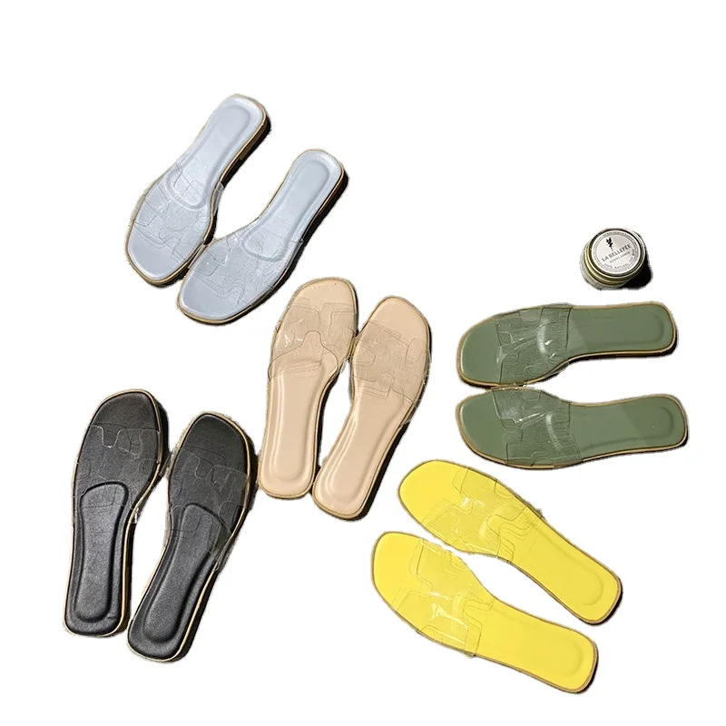 Spring and summer transparent slippers women's shoes rubber flat heel flat bottom slippers, Customized color
Spring and summer transparent slippers women's shoes rubber flat heel flat bottom slippers, Customized color