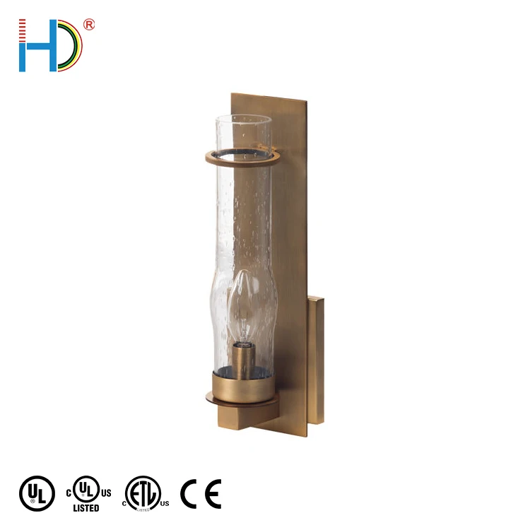 Traditional Luxury Indoor Edison Light Bulb Burnished Brass Metal Wall Light Fixtures