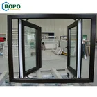 AWA Front House Triple Glaze Black Vinyl UPVC American Style Windows