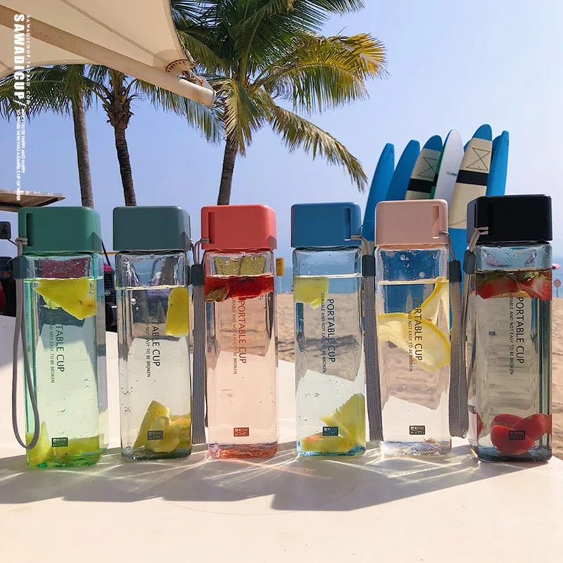 Cute New Square Tea Milk Fruit Water Cup 500ml for Water Bottles drink with Rope Transparent Sport Korean style Heat resistant, Color as pictures
Cute New Square Tea Milk Fruit Water Cup 500ml for Water Bottles drink with Rope Transparent Sport Korean style Heat resistant, Color as pictures