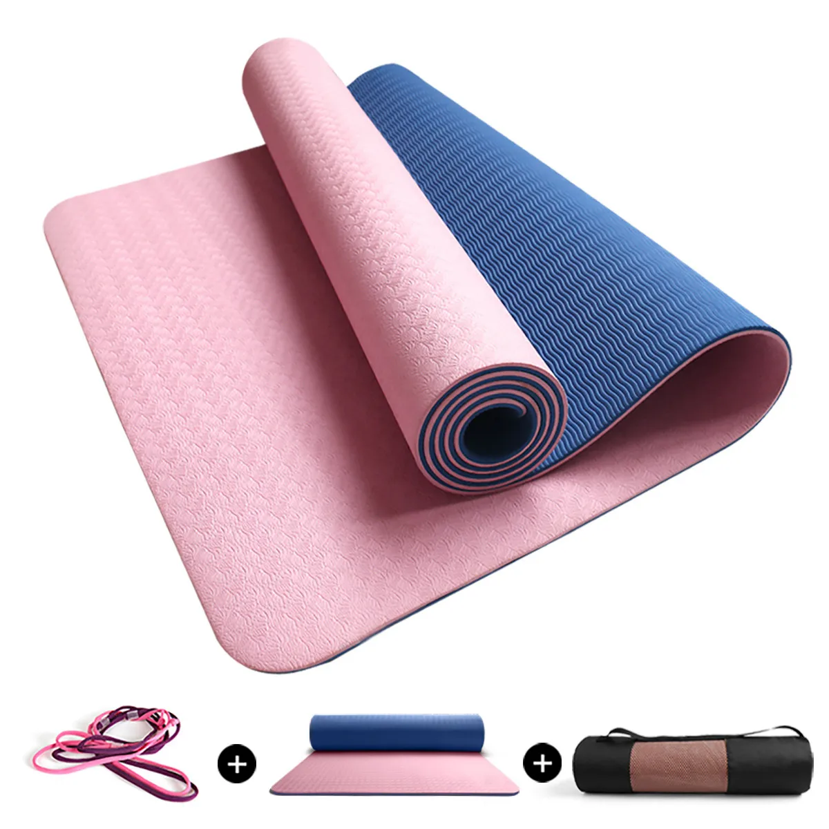 TPE material new design eco friendly 183x 66cm 80mm fitness yoga mats with double color wtih yoga mat bag
TPE material new design eco friendly 183x 66cm 80mm fitness yoga mats with double color wtih yoga mat bag