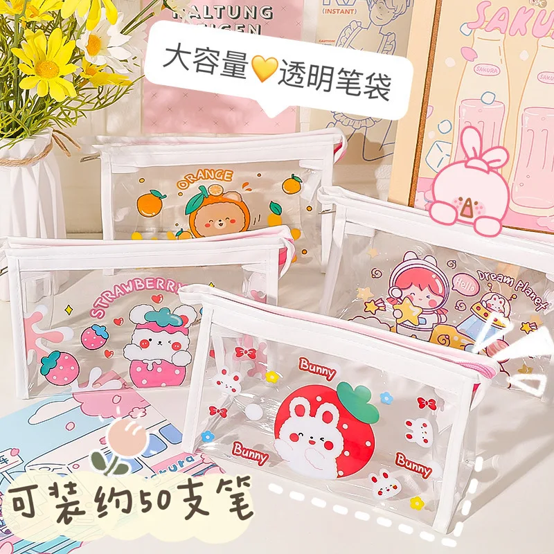2022 New School student cartoon pen bag girl large capacity stationery storage bag transparent pencil case
2022 New School student cartoon pen bag girl large capacity stationery storage bag transparent pencil case