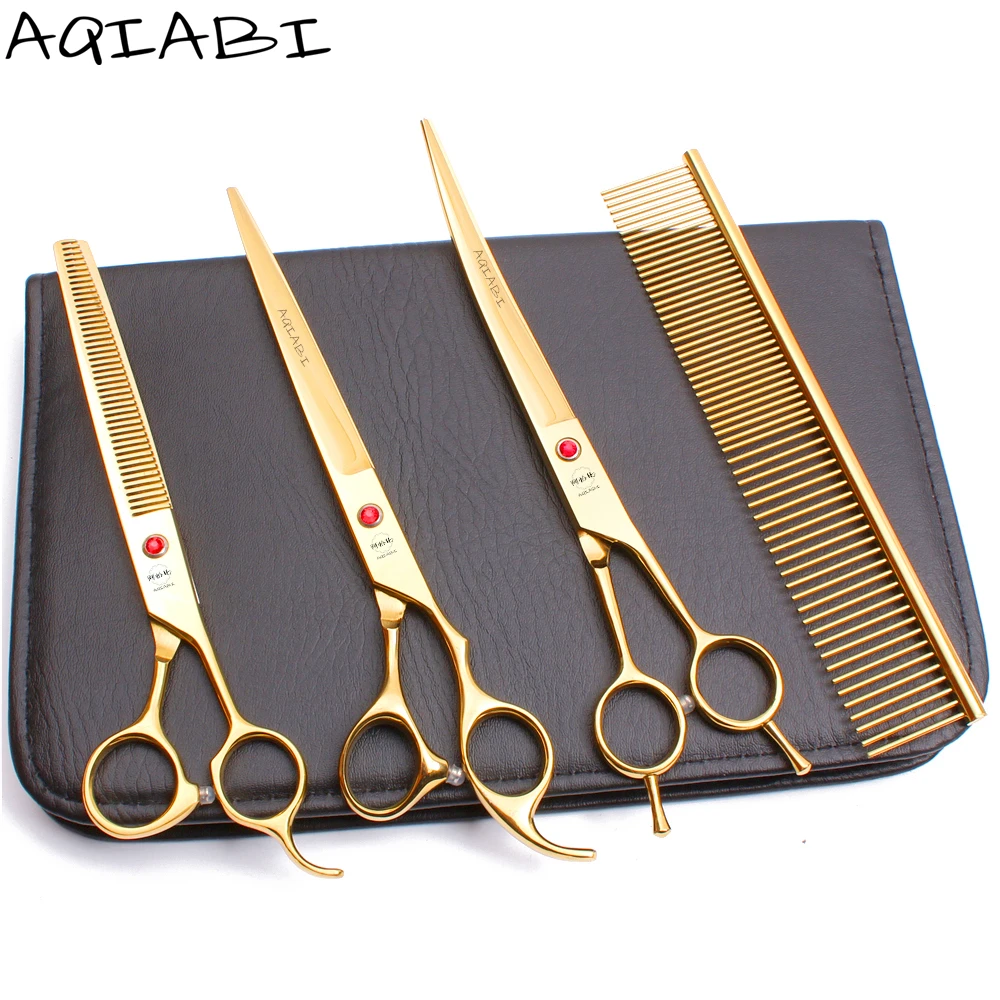 Pet Scissors 8" AQIABI Japanese Steel Dog Grooming Scissors Straight Scissors Thinning Shears Gold A3005, Gold color
Pet Scissors 8" AQIABI Japanese Steel Dog Grooming Scissors Straight Scissors Thinning Shears Gold A3005, Gold color