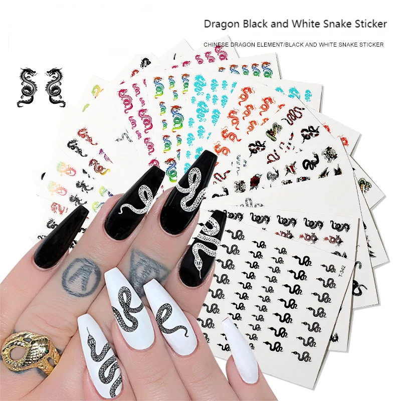 Hot Selling Dragon Snake Pattern Nail Stickers Self Adhesive For Nail Art Decoration Diy Manicure Nail Stickers
Hot Selling Dragon Snake Pattern Nail Stickers Self Adhesive For Nail Art Decoration Diy Manicure Nail Stickers