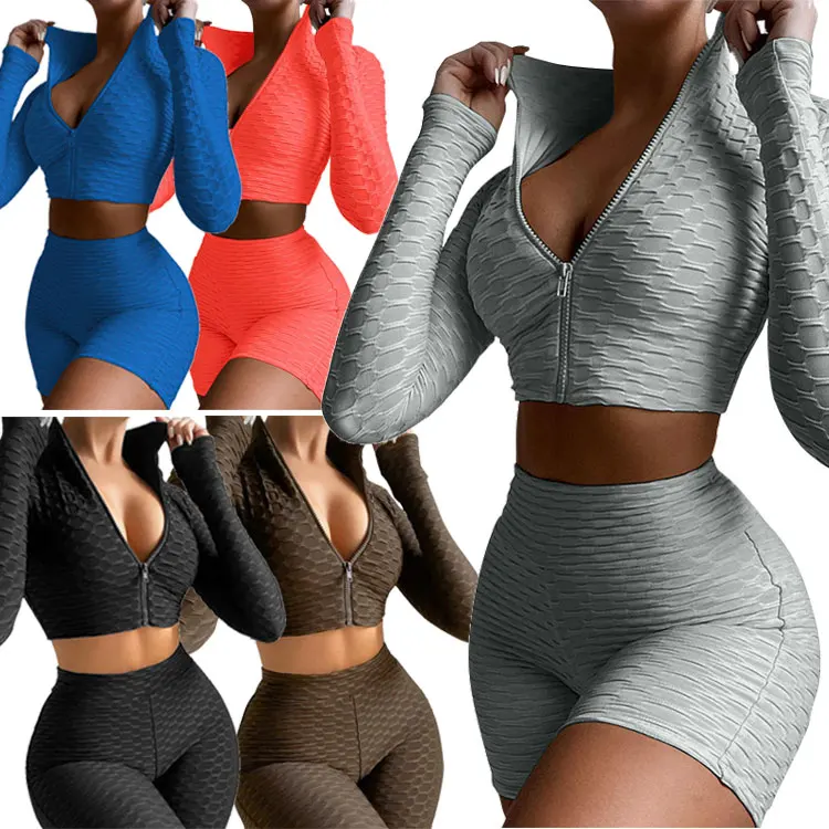 DUODUOCOLOR Two piece sport jogging sets zippers solid color long sleeve pantsuit woman sport sets D97287
DUODUOCOLOR Two piece sport jogging sets zippers solid color long sleeve pantsuit woman sport sets D97287