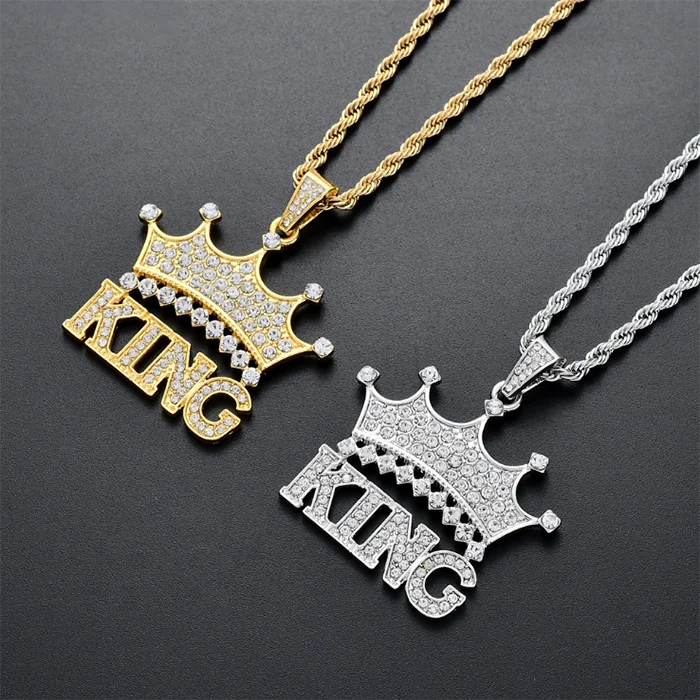 Hiphops Jewelry Men's King Crown Pendant Necklace Stainless Steel Chain Pave Diamond Gold Crown Necklace, Gold, silver
Hiphops Jewelry Men's King Crown Pendant Necklace Stainless Steel Chain Pave Diamond Gold Crown Necklace, Gold, silver