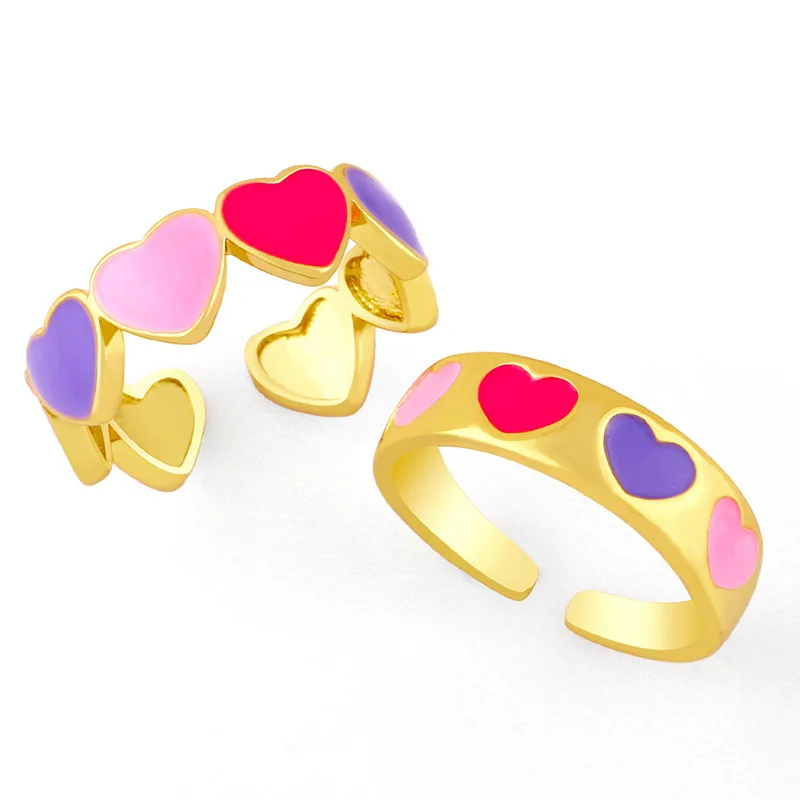 Funny Seweet 18k Gold Plated Colored Flower Adjustable Index Finger Ring Enamel Heart Open Finger Rings, As picture
Funny Seweet 18k Gold Plated Colored Flower Adjustable Index Finger Ring Enamel Heart Open Finger Rings, As picture