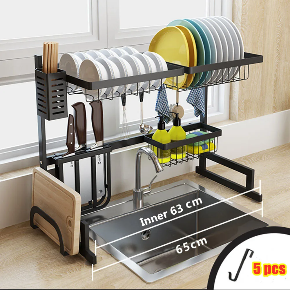 65CM Black Over the Sink Dish Rack Drainer Stand Over Single Sink, Black powder coated
65CM Black Over the Sink Dish Rack Drainer Stand Over Single Sink, Black powder coated