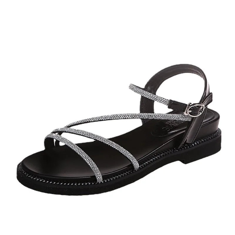 Factory Outlet Ladies Fashion Sandals Solid Color Open Toe Rhinestone Ankle Belt Buckle Women Sandals 2021
Factory Outlet Ladies Fashion Sandals Solid Color Open Toe Rhinestone Ankle Belt Buckle Women Sandals 2021