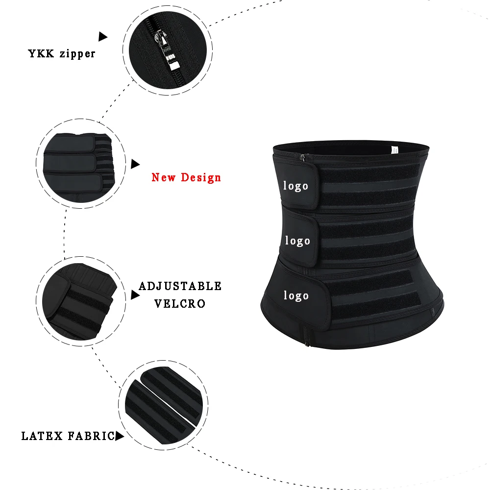 New Custom Logo Private Label Three Compression Waist 3 Strap Waist Trainer Shaper Women, Black
New Custom Logo Private Label Three Compression Waist 3 Strap Waist Trainer Shaper Women, Black