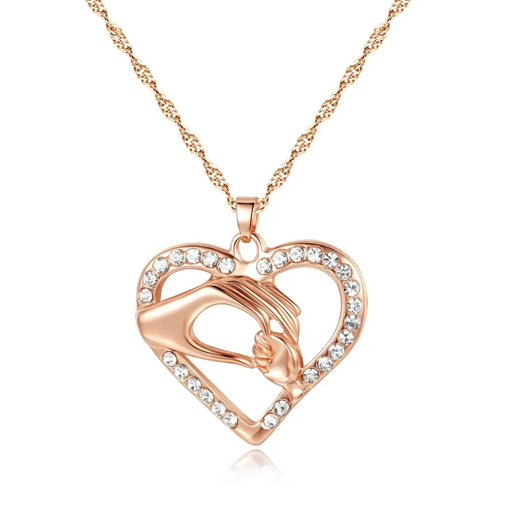 2020 Fashion Mother Jewelry Hand in Hand Heart Love Necklaces Crystal Mom Loves Baby Heart Necklace
2020 Fashion Mother Jewelry Hand in Hand Heart Love Necklaces Crystal Mom Loves Baby Heart Necklace