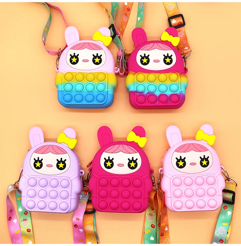 Wholesale Mini Cartoon Cute Popping Stress Reliever Fidget Push Bubble silicone pop it coin purse For little girl Gift, 5 colors
Wholesale Mini Cartoon Cute Popping Stress Reliever Fidget Push Bubble silicone pop it coin purse For little girl Gift, 5 colors