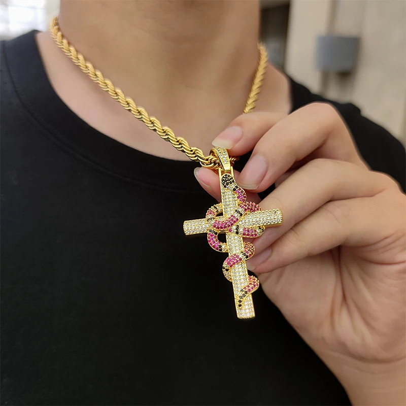 Hip Hop Jewelry for Men Snake Cross,Iced Out Ijesus cross pendant necklace men snake chain Cross Pendant, White/yellow
Hip Hop Jewelry for Men Snake Cross,Iced Out Ijesus cross pendant necklace men snake chain Cross Pendant, White/yellow