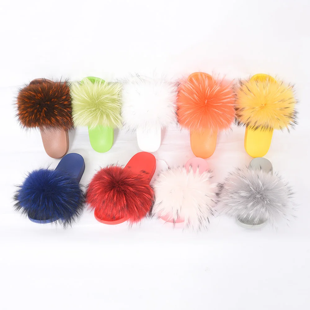 Fashion Real Fur Sandals Multi Color Fur Slides Slippers For Women, Customized color
Fashion Real Fur Sandals Multi Color Fur Slides Slippers For Women, Customized color