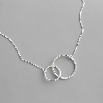 Fashion Glossy Double Circle 925 Sterling Silver Necklace S925 Double Ring Necklace Set
Fashion Glossy Double Circle 925 Sterling Silver Necklace S925 Double Ring Necklace Set