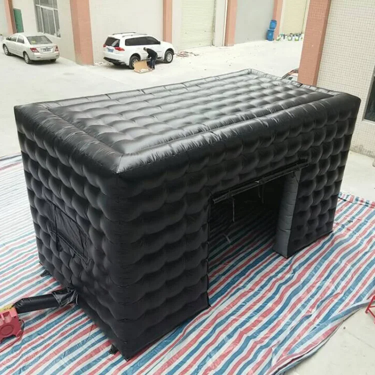 Commercial Black Portable Inflatable Tube Kiosk Blow up Booth Inflatable Cube Party Tent