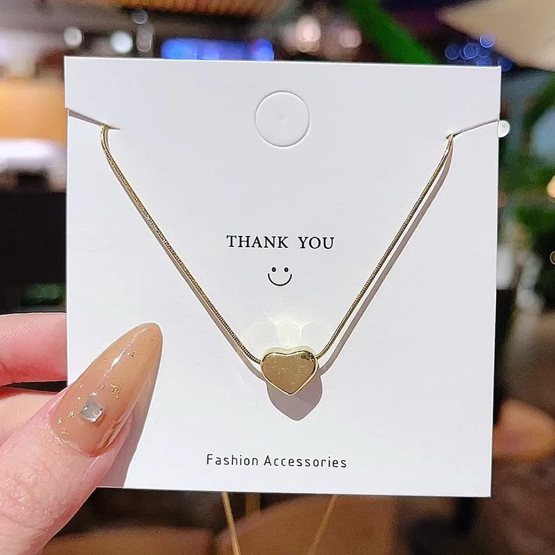 New Women Female Fashion Gold Thin Chains Necklaces Personality Titanium Steel Heart Pendant Necklace
New Women Female Fashion Gold Thin Chains Necklaces Personality Titanium Steel Heart Pendant Necklace