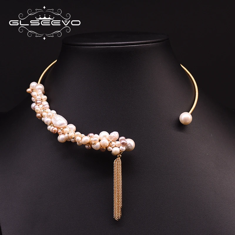 Natural Freshwater Pearl Tassel Choker Necklace For Women Luxury Handmade Jewelry Necklace
Natural Freshwater Pearl Tassel Choker Necklace For Women Luxury Handmade Jewelry Necklace