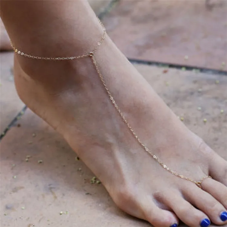New Foreign Trade Anklet, Retro Simple Simple Golden Anklet, European And Beautiful Style With Finger Anklet, Gold,rose gold 
New Foreign Trade Anklet, Retro Simple Simple Golden Anklet, European And Beautiful Style With Finger Anklet, Gold,rose gold
